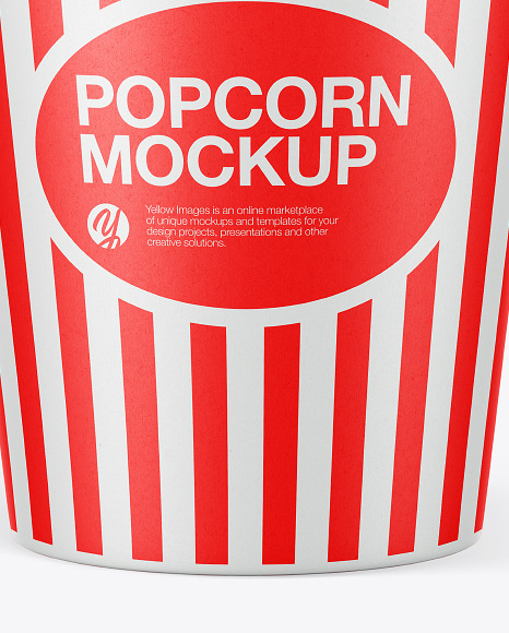 Download Cup Popcorn Mockup In Bucket Pail Mockups On Yellow Images Object Mockups PSD Mockup Templates