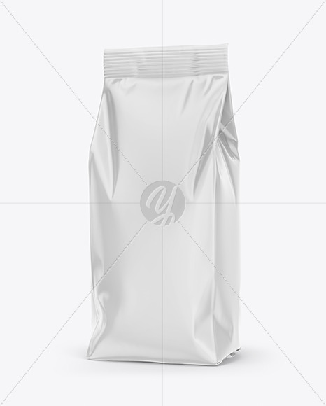 Glossy Paper Bag Mockup Front View In Bag Sack Mockups On Yellow Images Object Mockups