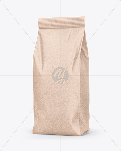 Download Kraft Coffee Bag Mockup Half Side View In Bag Sack Mockups On Yellow Images Object Mockups Yellowimages Mockups