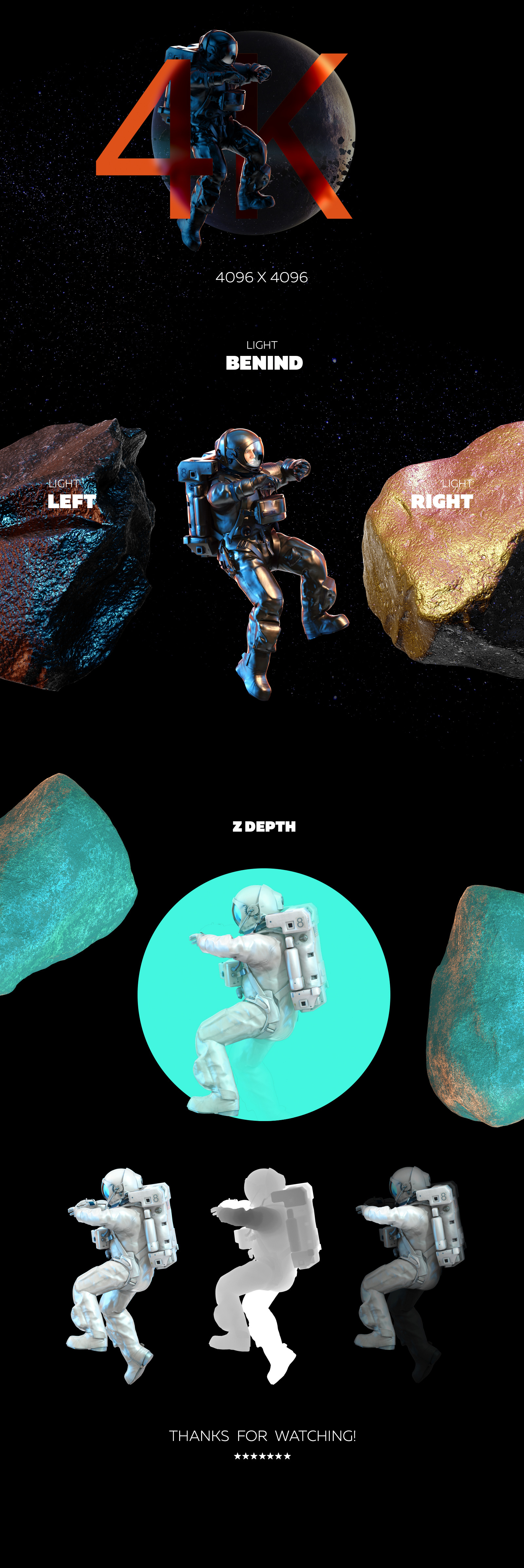 Download 3D Mockup Space Astronaut #14 in Design Elements on Yellow Images Creative Store