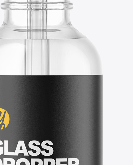 Download Clear Glass Dropper Bottle Mockup in Bottle Mockups on Yellow Images Object Mockups