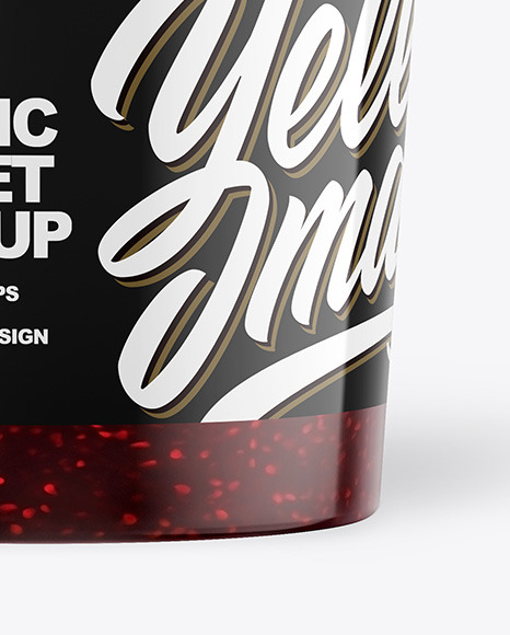 Plastic Bucket with Raspberry Jam Mockup PSD #6