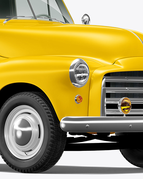 Retro Van Mockup - Half Side View