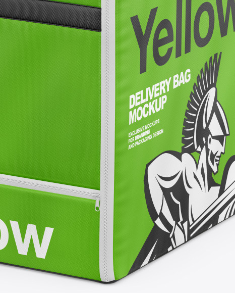 Polyester Delivery Bag Mockup in Bag & Sack Mockups on Yellow Images Object Mockups