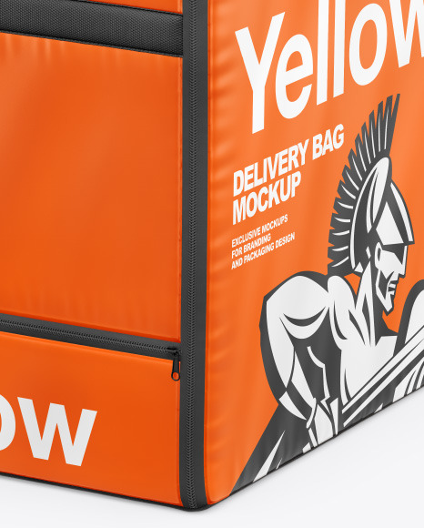 Download Vinyl Delivery Bag Mockup In Bag Sack Mockups On Yellow Images Object Mockups PSD Mockup Templates