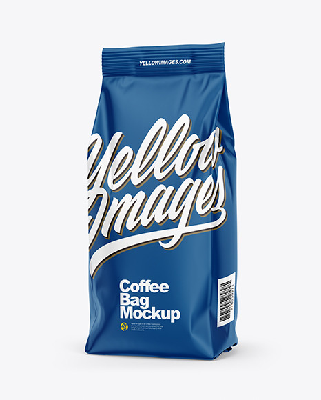 Download Matte Coffee Bag Mockup Half Side View In Bag Sack Mockups On Yellow Images Object Mockups PSD Mockup Templates