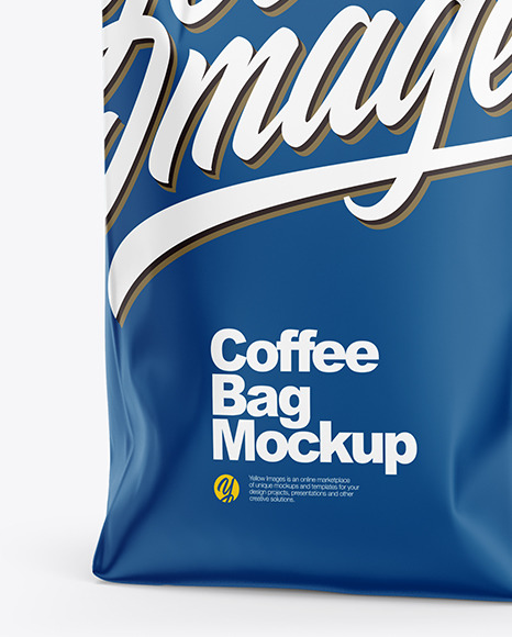 Download Matte Coffee Bag Mockup Half Side View In Bag Sack Mockups On Yellow Images Object Mockups