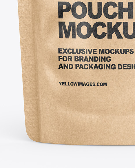 Download Kraft Stand Up Pouch Mockup In Pouch Mockups On Yellow Images Object Mockups