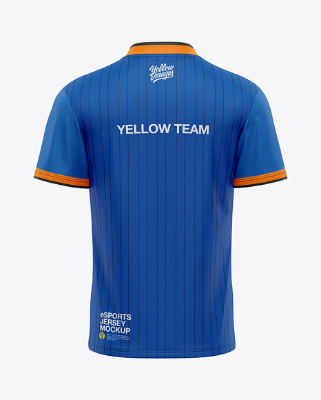 Download Men's V-Neck eSports Jersey Mockup - Back View - eSport T-shirt in Apparel Mockups on Yellow ...