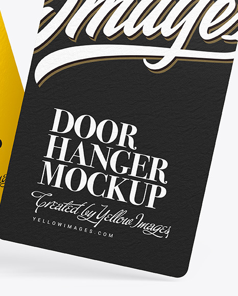 Download Two Door Hangers Mockup In Stationery Mockups On Yellow Images Object Mockups PSD Mockup Templates