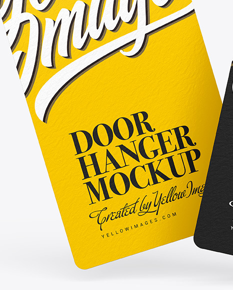 Download Two Door Hangers Mockup In Stationery Mockups On Yellow Images Object Mockups PSD Mockup Templates