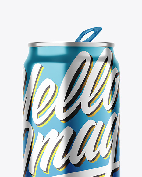 Metallic Drink Can Mockup PSD #1