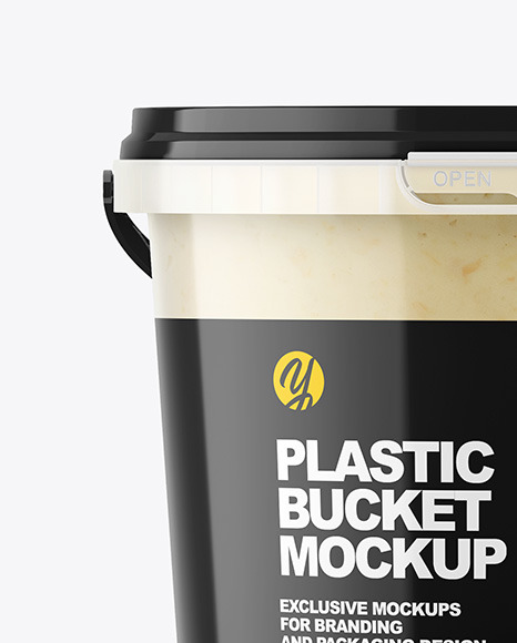 Plastic Bucket with Sauce Mockup PSD #1