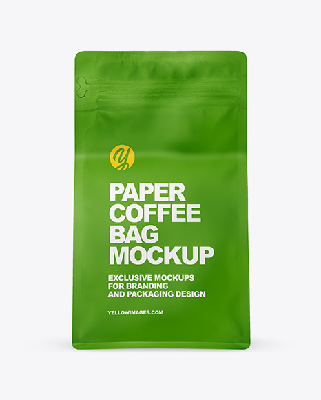 Paper Coffee Bag Mockup In Bag Sack Mockups On Yellow Images Object Mockups