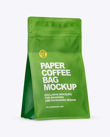 Download Paper Coffee Bag Mockup In Bag Sack Mockups On Yellow Images Object Mockups PSD Mockup Templates