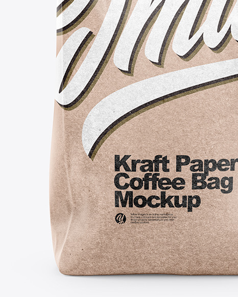 Kraft Coffee Bag Mockup Front View In Bag Sack Mockups On Yellow Images Object Mockups