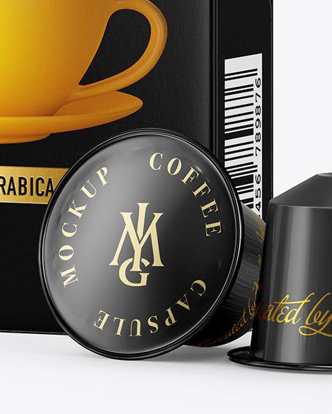 Download Coffee Capsules Paper Box Mockup In Box Mockups On Yellow Images Object Mockups PSD Mockup Templates