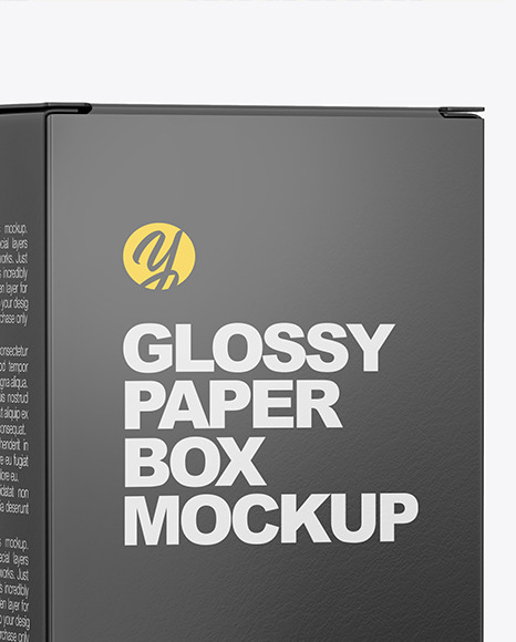 Glossy Dropper Bottle with Glossy Paper Box Mockup PSD #5