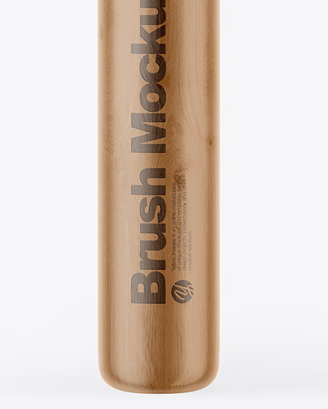 Wooden Powder Brush Mockup PSD #1