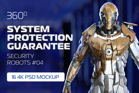 3D Mockup Space Astronaut Security Robots #01