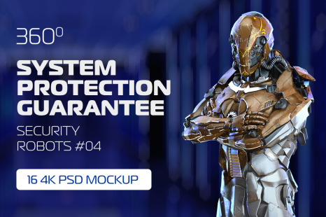 3D Mockup Space Astronaut Security Robots #03