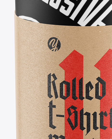 Rolled T Shirt w  Paper Label Mockup PSD #3