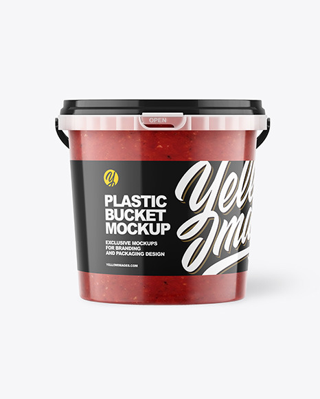 Plastic Bucket with Sauce Mockup