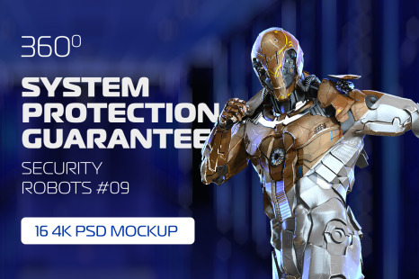 3D Mockup Space Astronaut Security Robots #09