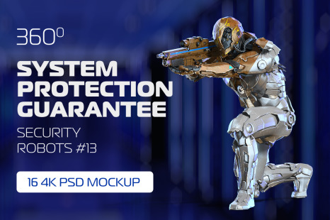 3D Mockup Space Astronaut Security Robots #13