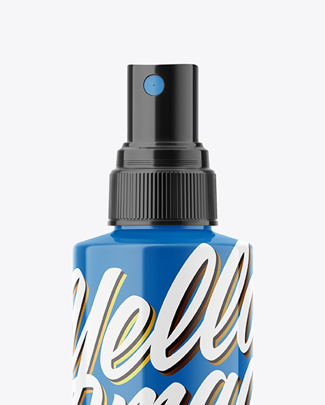 Glossy Spray Bottle Mockup PSD #6