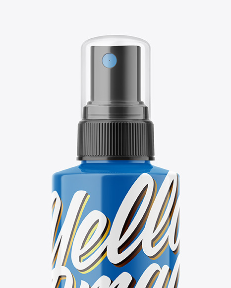Glossy Spray Bottle Mockup PSD #7