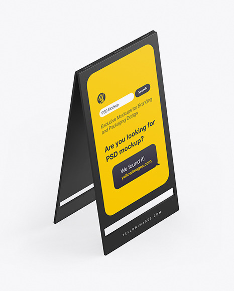 Street Stand Mockup Half Side View In Outdoor Advertising Mockups On Yellow Images Object Mockups