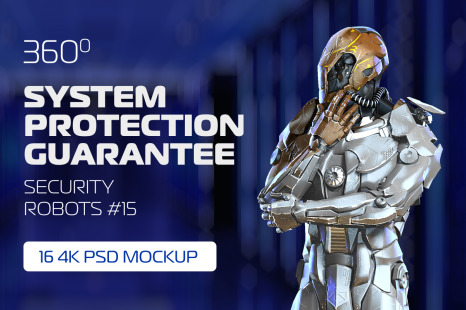 3D Mockup Space Astronaut Security Robots #15