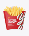 Kraft Paper Medium Size French Fries Packaging Mockup - Front View