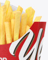 Kraft Paper Medium Size French Fries Packaging Mockup - Front View