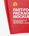 Kraft Paper Medium Size French Fries Packaging Mockup - Front View