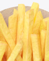 Kraft Paper Medium Size French Fries Packaging Mockup - Front View