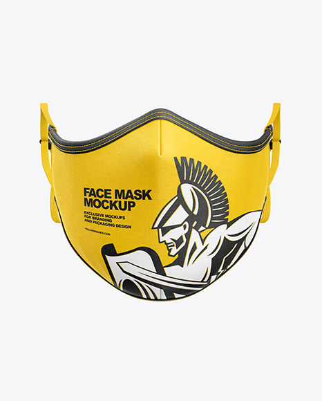 Face Mask Mockup In Apparel Mockups On Yellow Images Object Mockups