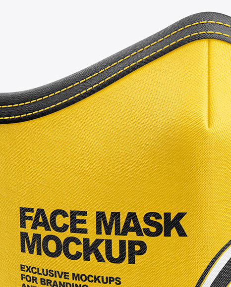 Face Mask Mockup In Apparel Mockups On Yellow Images Object Mockups