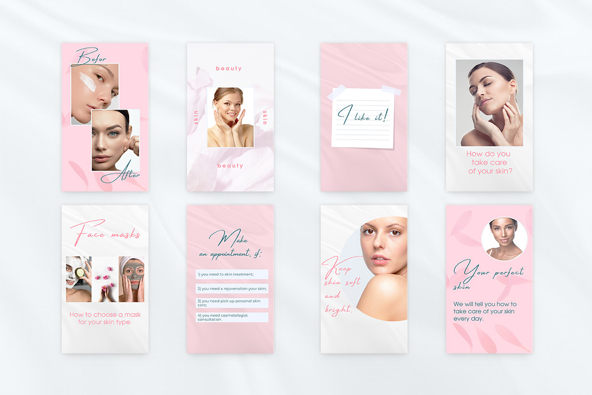 Download 40 Beauty Pink Instagram Canva Tempates Rosy Post Stories Highlights In Social Media Templates On Yellow Images Creative Store PSD Mockup Templates