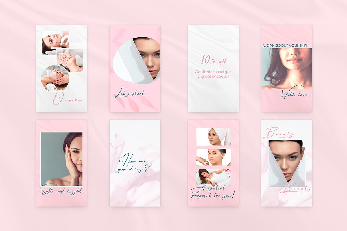 40 Beauty Pink Instagram Canva Tempates 