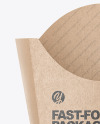 Kraft Paper French Fries Large Size Packaging Mockup  - Front View