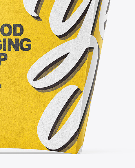 Kraft Paper French Fries Large Size Packaging Mockup  - Front View