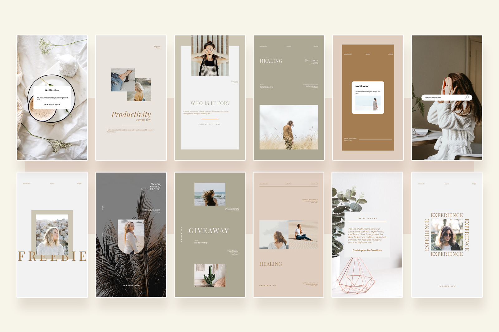 Minimalist Instagram Post & Story Template for Creator on Yellow Images