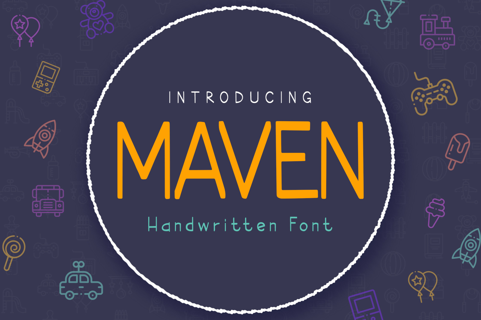 Maven Handwritten Font In Fonts On Yellow Images Creative Store