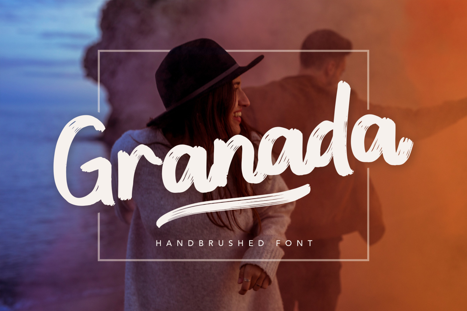 Download Granada Hand Brushed Font In Fonts On Yellow Images Creative Store