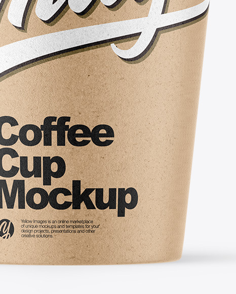 Download Kraft Coffee Cup Mockup in Cup & Bowl Mockups on Yellow Images Object Mockups