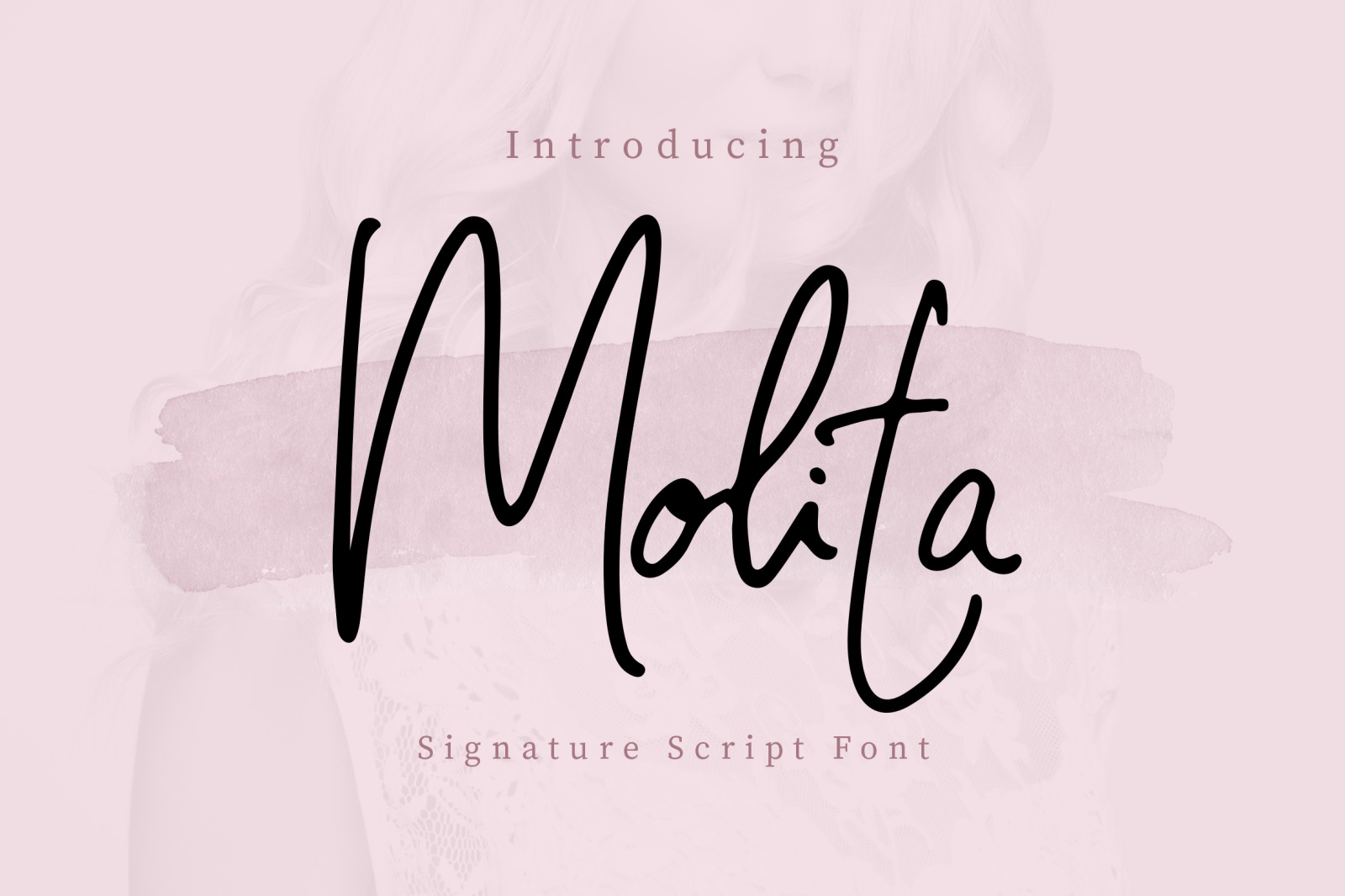 Molita Signature Script Font In Fonts On Yellow Images Creative Store