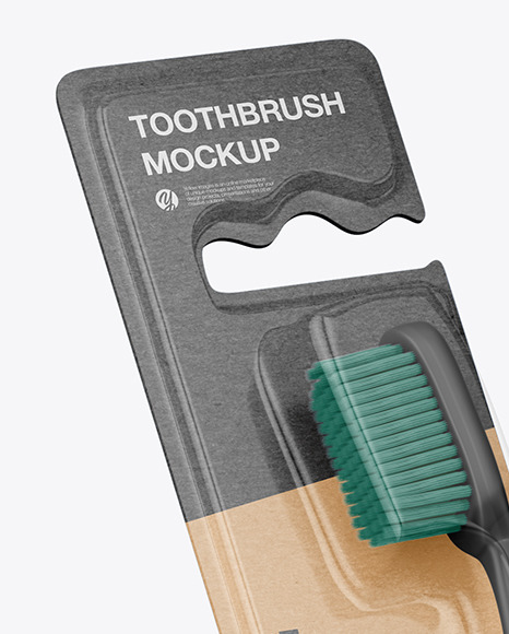Download Kraft Toothbrush W Matte Cosmetic Tube Mockup In Packaging Mockups On Yellow Images Object Mockups