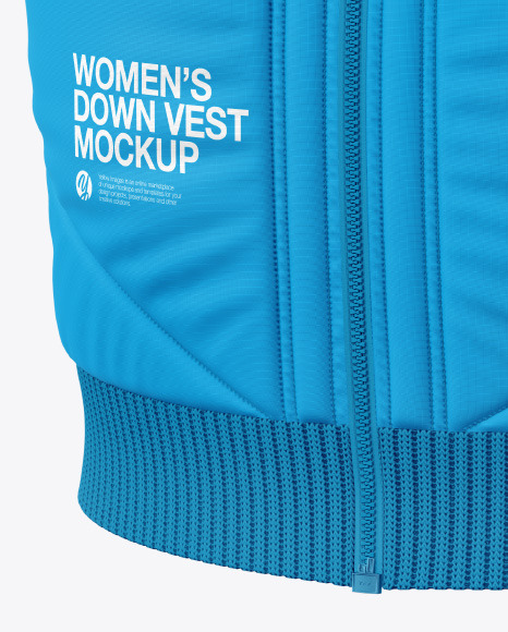 Download Matte Womens Down Vest Whood Mockup Back Half Side View ...